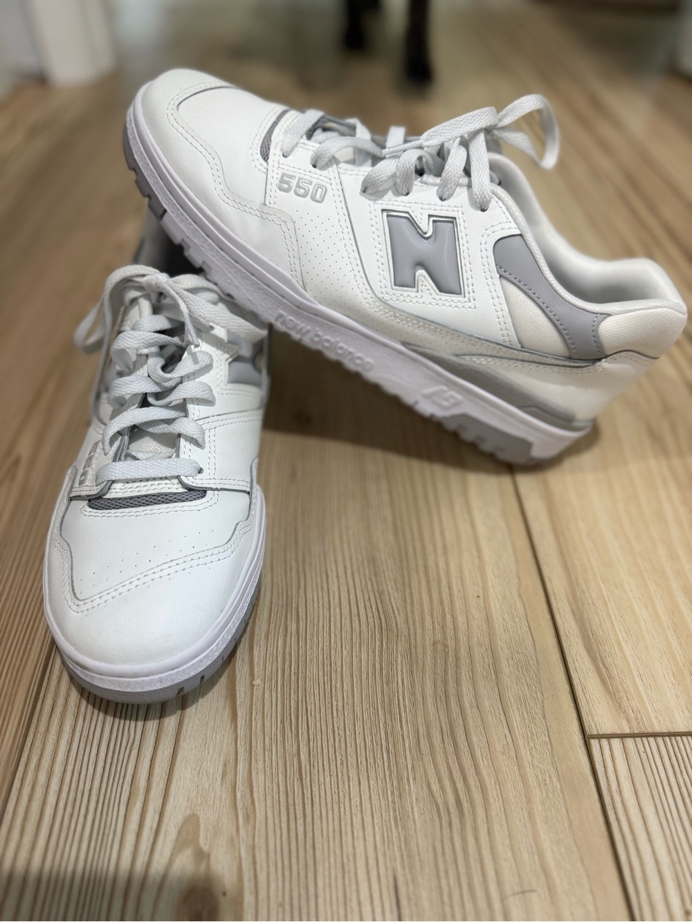 New Balance 550 White and Light Gray Men's Sneakers